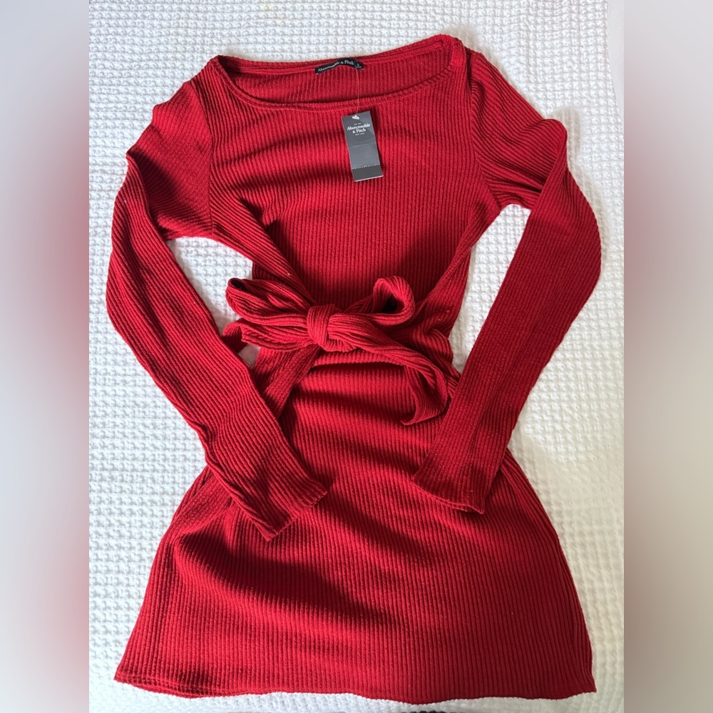 Abercrombie & Fitch Red Ribbed Dress